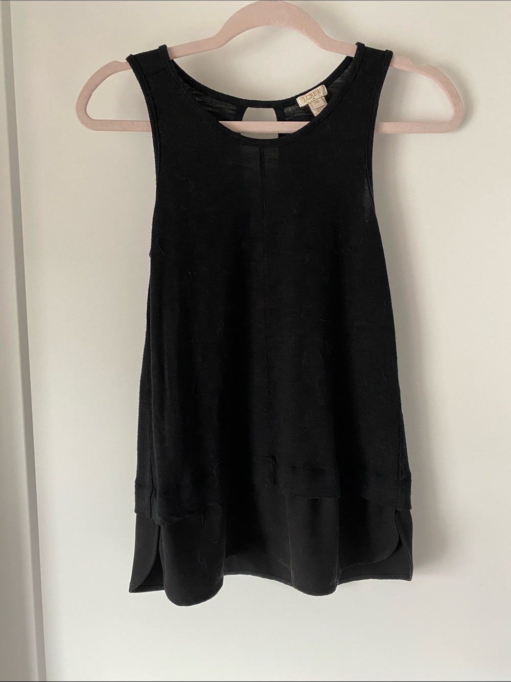 J.Crew Black Sleeveless Layered Tank